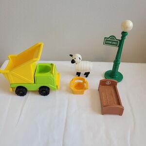 Fisher Price Little People Vintage Pieces Sesame Street Sign, Berts Bed, & More